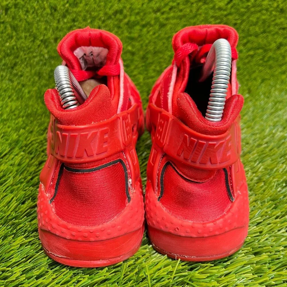 Nike Air‎ Huarache Run Triple Red Boys Size 5.5Y Walking Running Shoes Sneakers